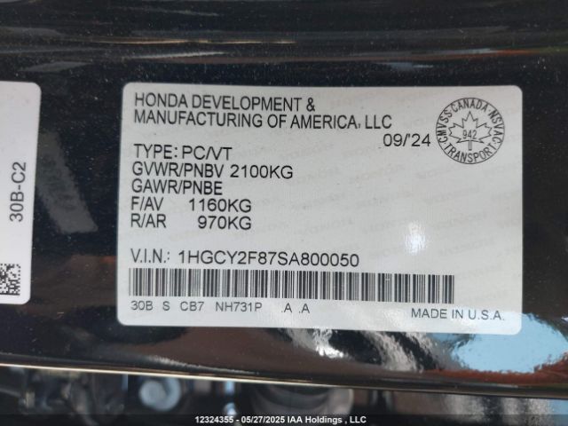 1HGCY2F87SA800050 Honda lfc5