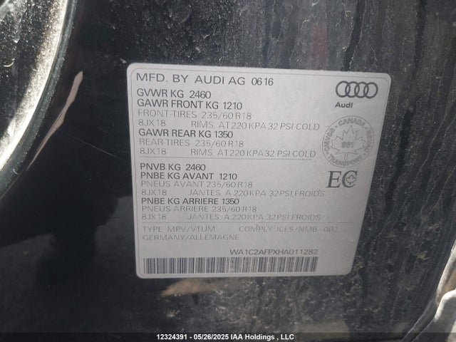 WA1C2AFPXHA011282 Audi Q5 PREMIUM