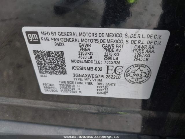 3GNAXWEG7PL262210 Chevrolet Equinox