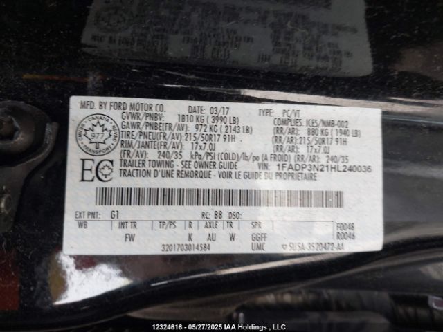 1FADP3N21HL240036 Ford Focus