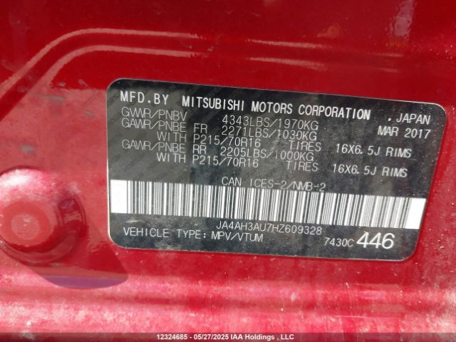 JA4AH3AU7HZ609328 Mitsubishi 2.0 dohc mivec