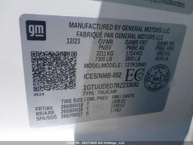 1GTUUDED7RZ233682 GMC l84