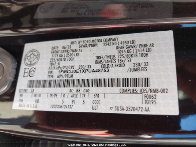 1FMCU0E1XPUA48753 Ford Escape