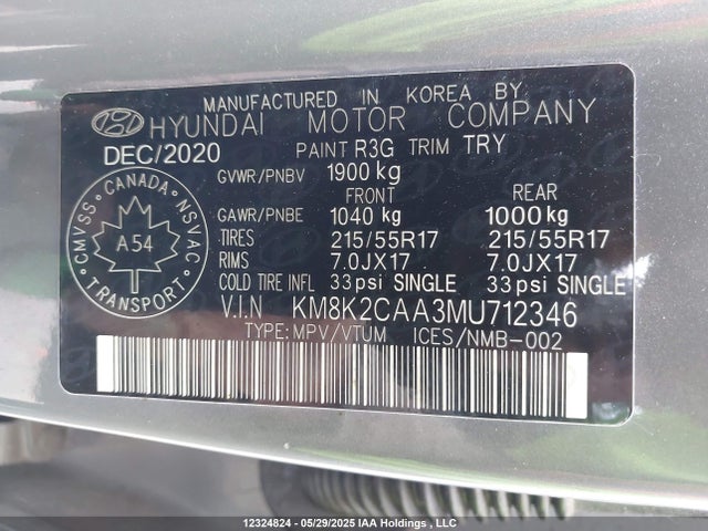 Hyundai mpi nu 2021 KM8K2CAA3MU712346 Image 9