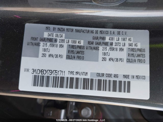3MVDMBCM7SM751711 Mazda pyukd
