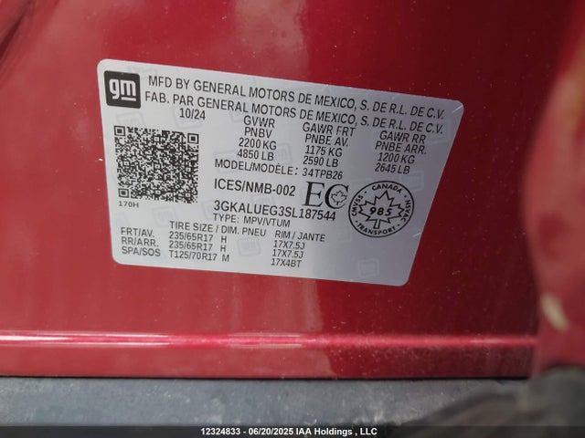 3GKALUEG3SL187544 GMC lsd
