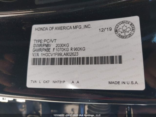 1HGCV1F99LA802623 Honda Accord Touring 1.5t