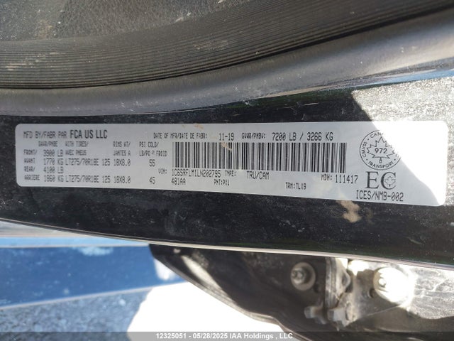 RAM 1500 2020 1C6SRFLM1LN202795 Image 9