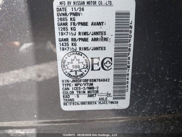 JN8DF0BF6SM764842 Nissan motor