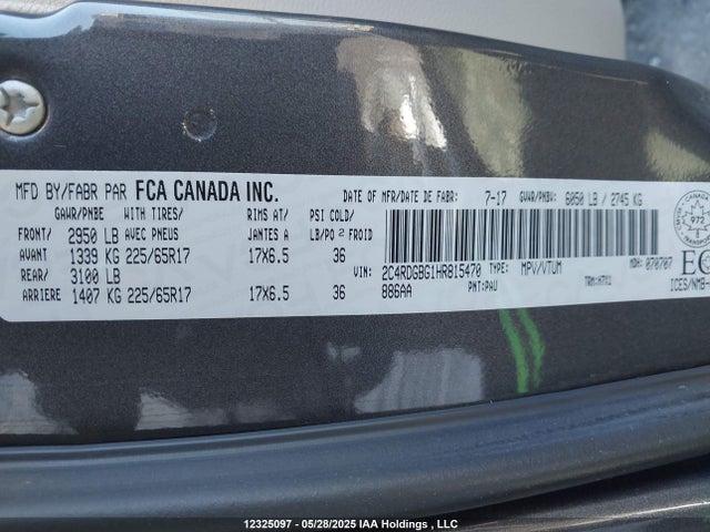 2C4RDGBG1HR815470 Dodge Grand Caravan