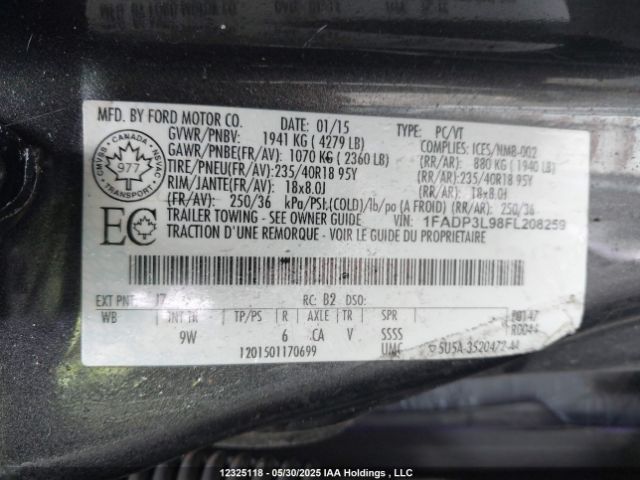 1FADP3L98FL208259 Ford 2015