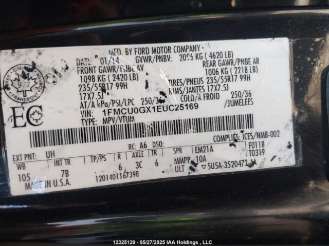 1FMCU0GX1EUC25169 Ford 2014
