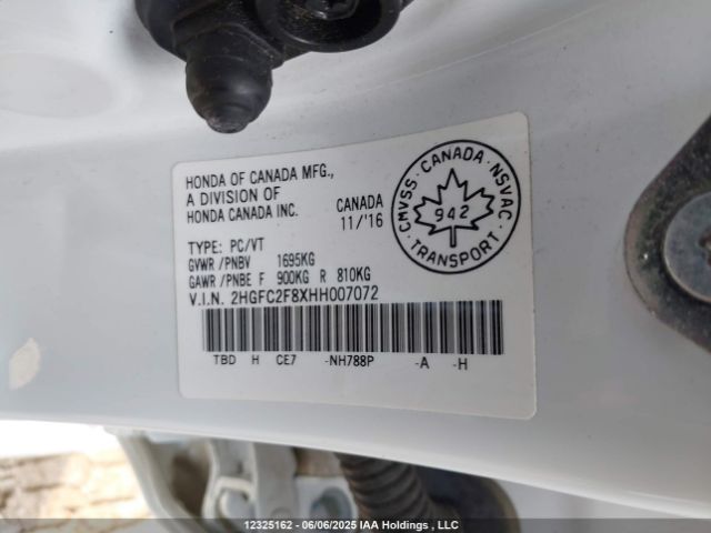 2HGFC2F8XHH007072 Honda k20c2