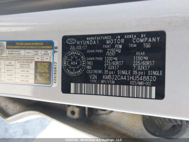 KM8J2CA41HU548820 Hyundai TUCSON SE
