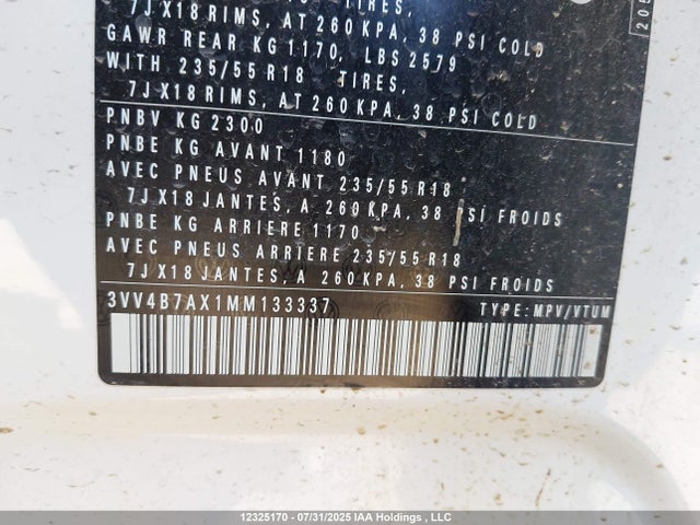 3VV4B7AX1MM133337 Volkswagen 2021