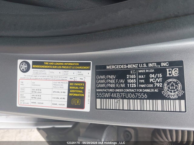 55SWF4KB7FU067556 Mercedes-Benz C-Class