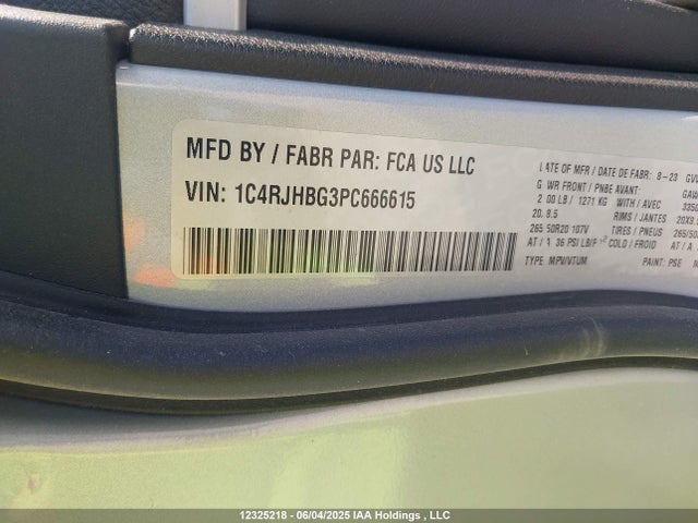 1C4RJHBG3PC666615 Jeep Grand Cherokee