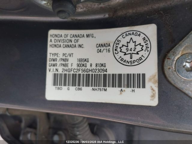 2HGFC2F56GH023094 Honda Civic Lx