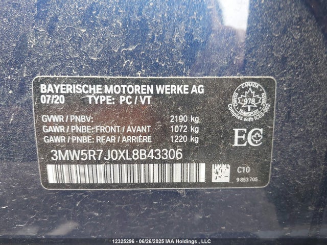 3MW5R7J0XL8B43306 BMW 330I