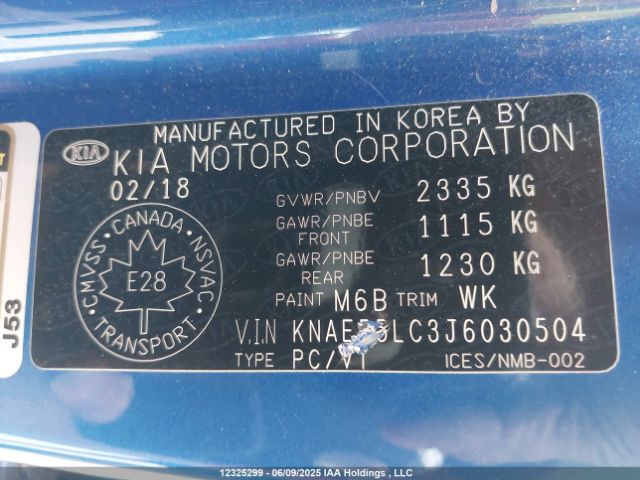 KNAE55LC3J6030504 KIA tgdi lamda ii