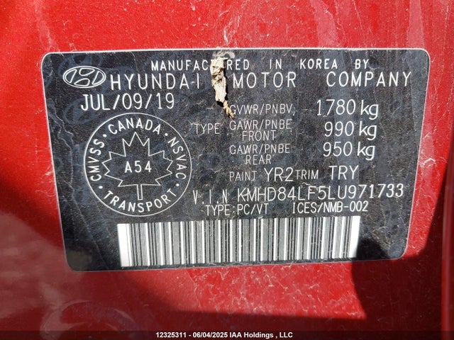 Hyundai mpi nu 2020 KMHD84LF5LU971733 Image 9