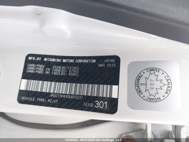 JA3215H4XGU600231 Mitsubishi I Miev Es/se