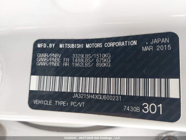 JA3215H4XGU600231 Mitsubishi I Miev Es/se