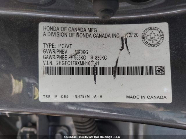 2HGFC1F9XMH100641 Honda l15b7