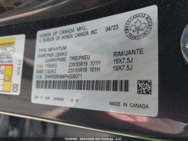 2HKRS6H94PH206071 Honda lfc3