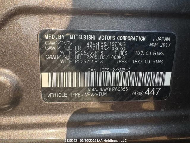 JA4AJ4AW3HZ608561 Mitsubishi 2.4 dohc mivec
