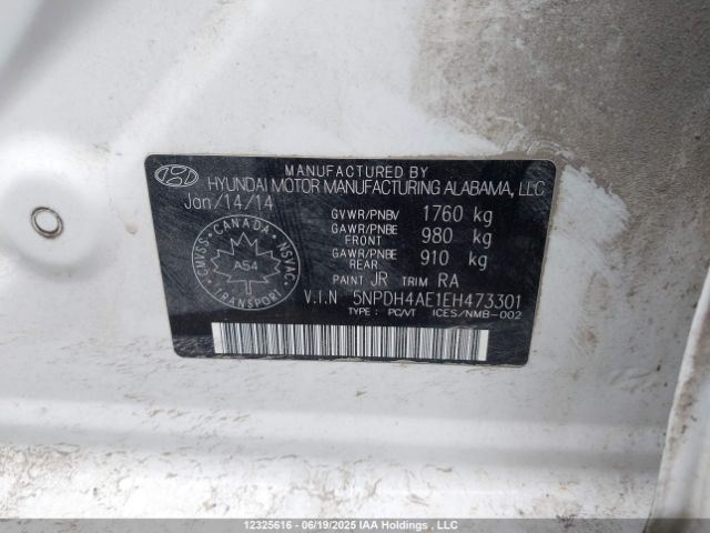 5NPDH4AE1EH473301 Hyundai dohc mpi nu
