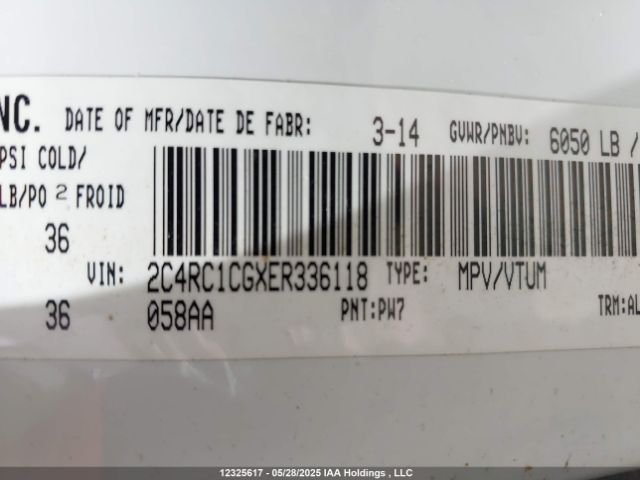 2C4RC1CGXER336118 Chrysler 2014