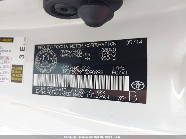 Scion 2ar-fe 2015 JTKJF5C79F3090998 Image 9
