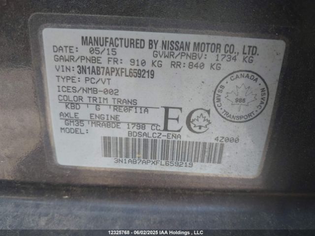 3N1AB7APXFL659219 Nissan Sentra