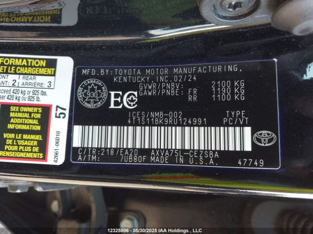 4T1S11BK9RU124991 Toyota Camry