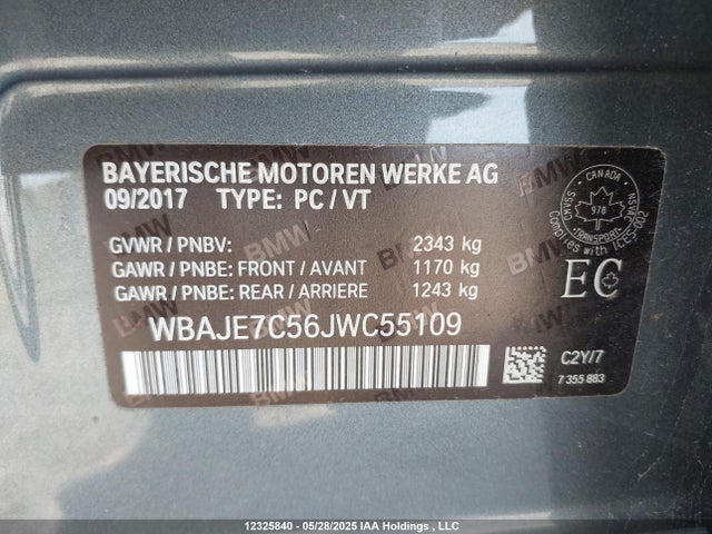 WBAJE7C56JWC55109 BMW 540I