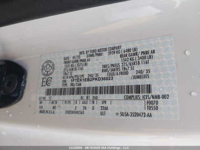 1FTEX1EB2PKD36023 Ford tivct