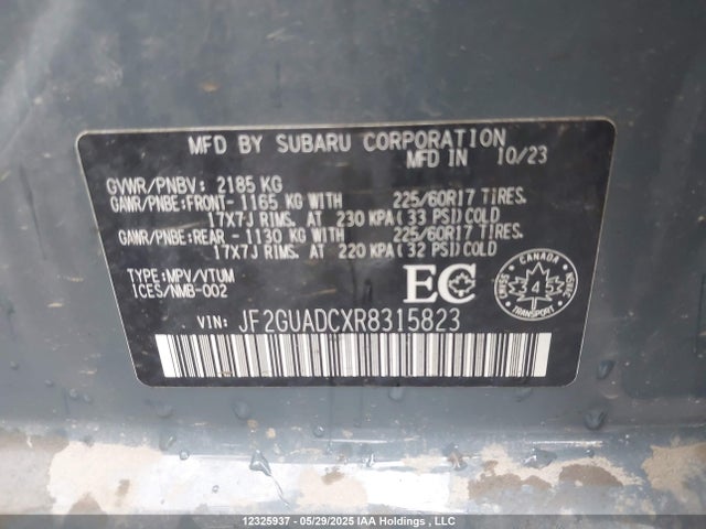 JF2GUADCXR8315823 Subaru na