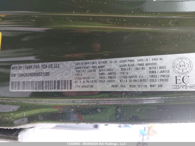 1C4HJXDN6MW521385 Jeep Wrangler