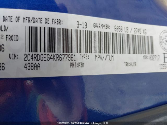 2C4RDGEG4KR677961 Dodge Grand Caravan