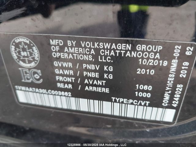 1VWAA7A30LC003662 Volkswagen Passat