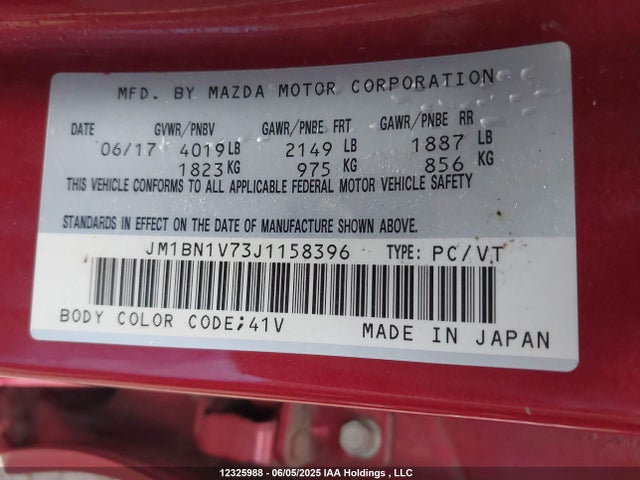 JM1BN1V73J1158396 Mazda pe