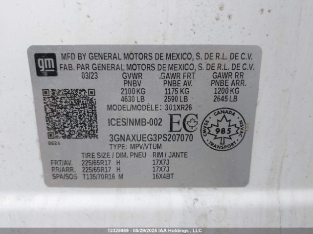 3GNAXUEG3PS207070 Chevrolet lsd