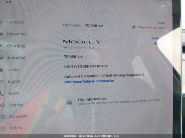 5YJYGDED9MF181432 Tesla Model Y