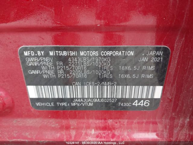 JA4AJUAU9MU602527 Mitsubishi mivec