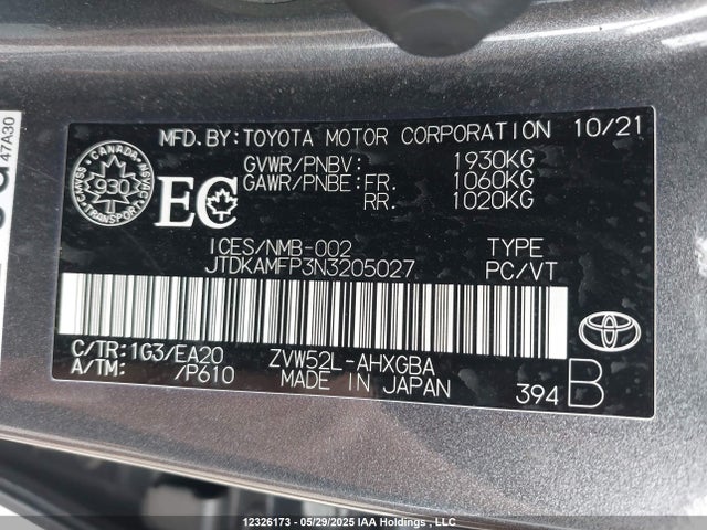 JTDKAMFP3N3205027 Toyota Prius Prime Upgrade