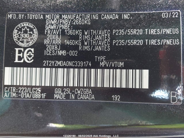 2T2YZMDA0NC339174 Lexus 2gr-fks