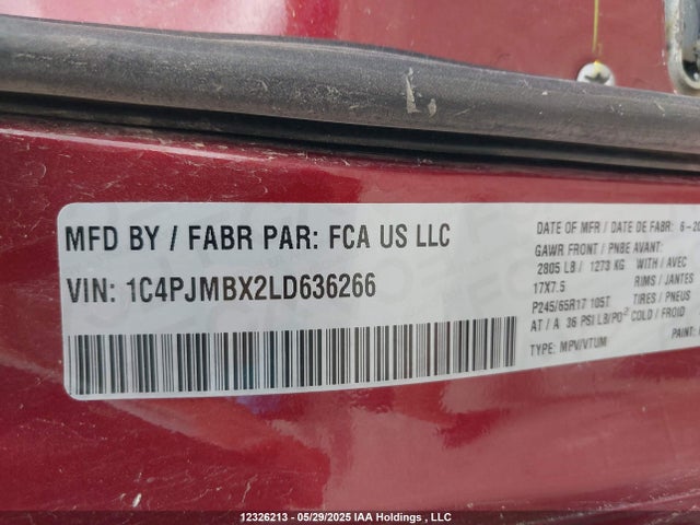 1C4PJMBX2LD636266 Jeep Cherokee