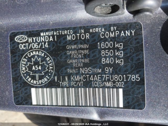 KMHCT4AE7FU801785 Hyundai dohc gdi gamma
