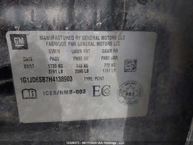 1G1JD6SB7H4138903 Chevrolet luv - mfi, vvt: variable valve timing, alum, e85 max